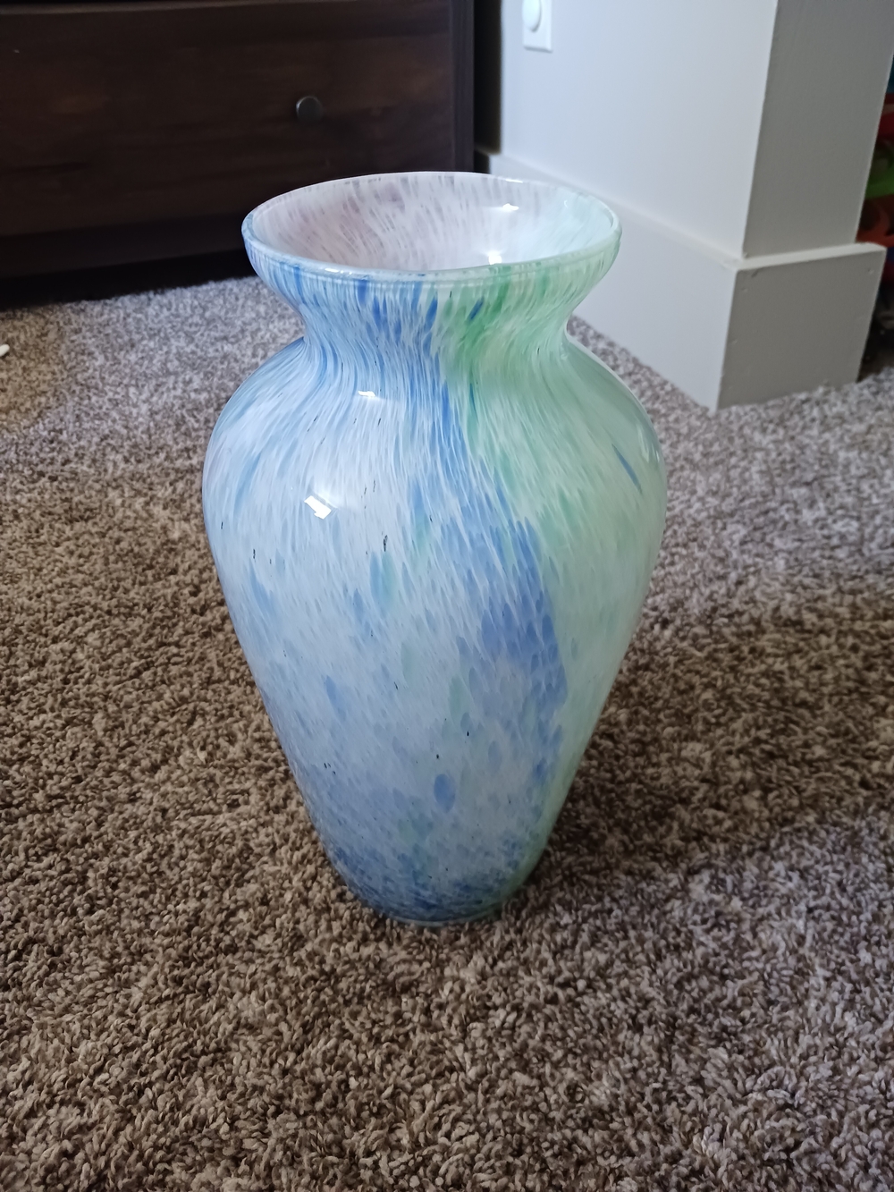 Murano Clear Crystal Glass Vase